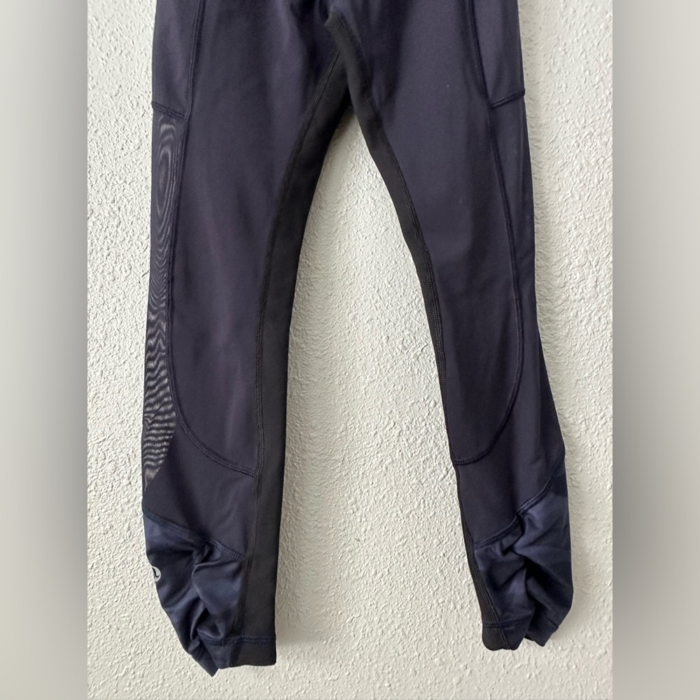 Lululemon Blue Camo Leggings High-Waisted Align Yoga Pants Mesh Sides Size 4 - Picture 7 of 16